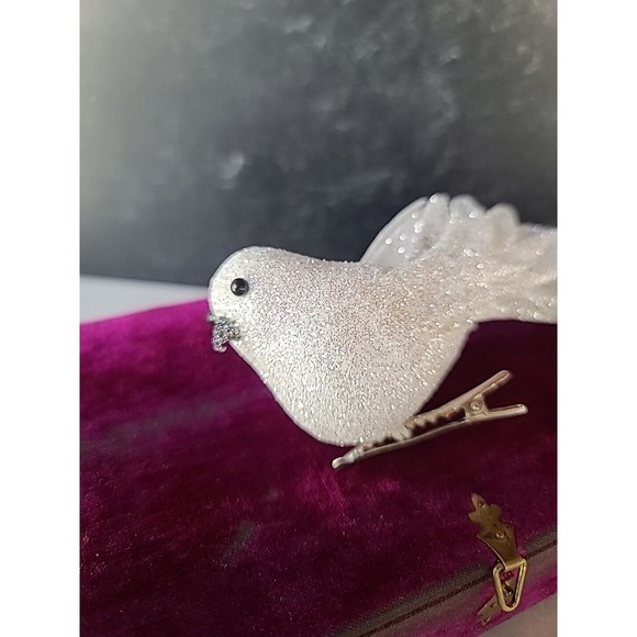 White Glitter Bird Decor - Picture 4 of 10